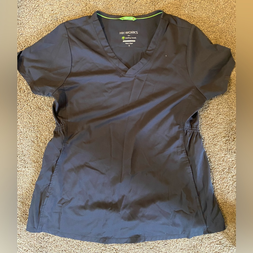 Gray HH Works Maternity Scrub Top